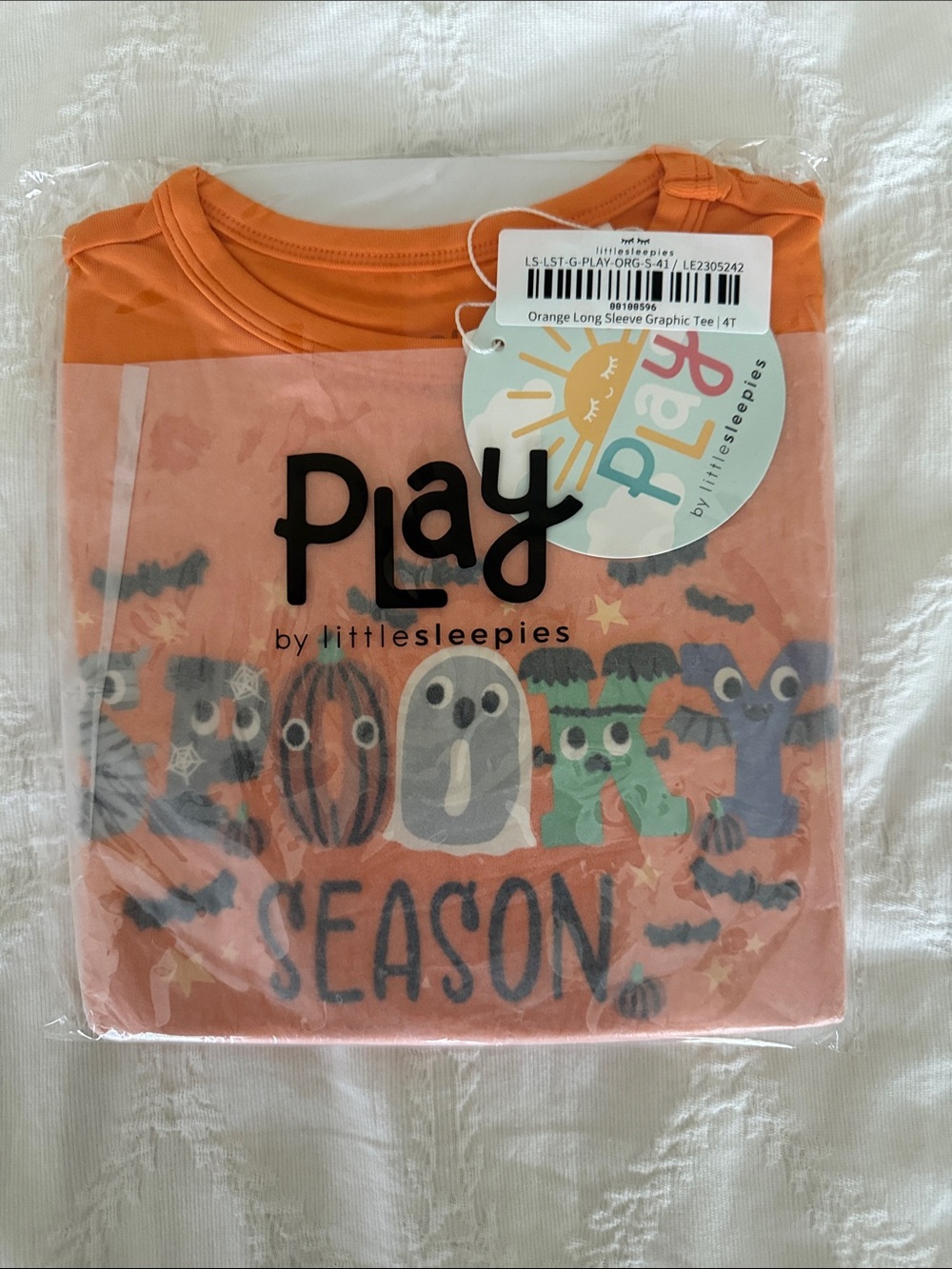 Little Sleepies Orange Halloween Play Long Sleeve Tee